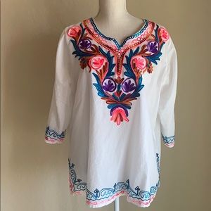 Mexican women embroidered blouse
